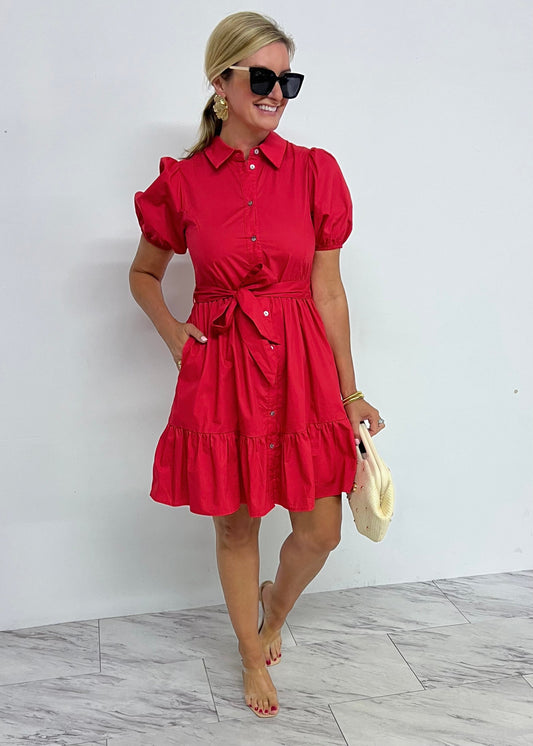 Ryan | Vestito Camicia Rosso
