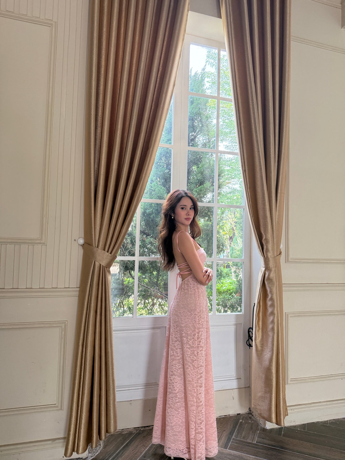 Paola | Vestito Lungo in Pizzo