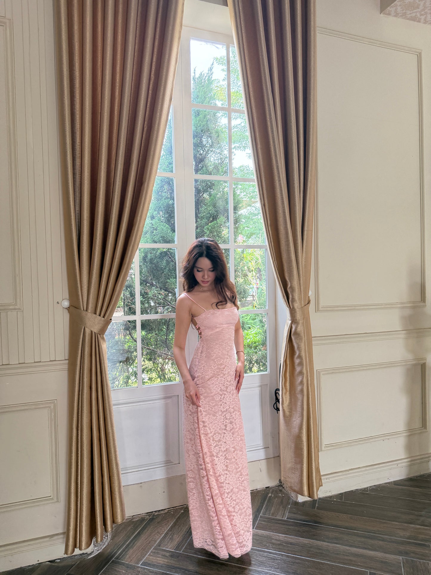 Paola | Vestito Lungo in Pizzo