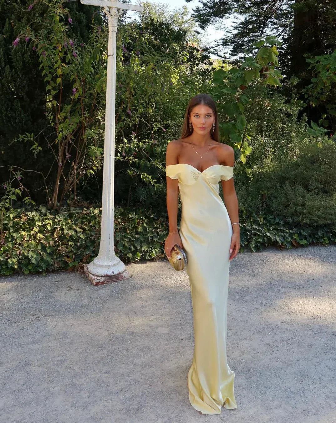 Emory | Abito Maxi in Raso Senza Schiena