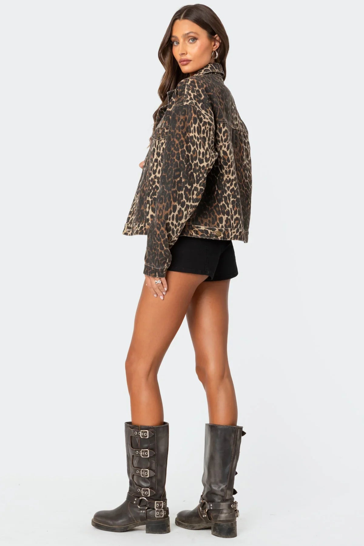 Letizia | Giacca di Jeans Leopardata