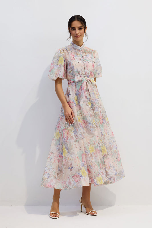 Wanda | Vestito Floreale con Maniche Puff