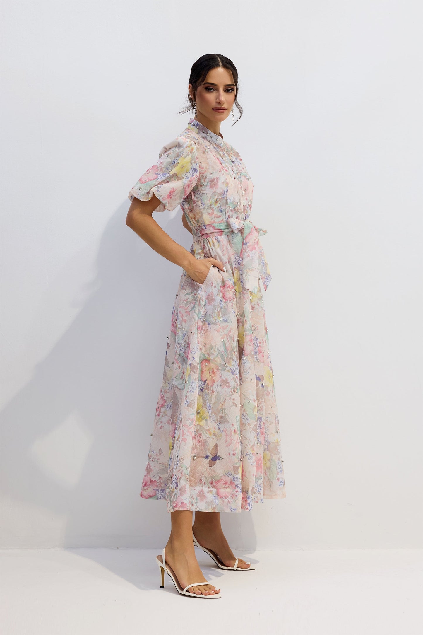 Wanda | Vestito Floreale con Maniche Puff