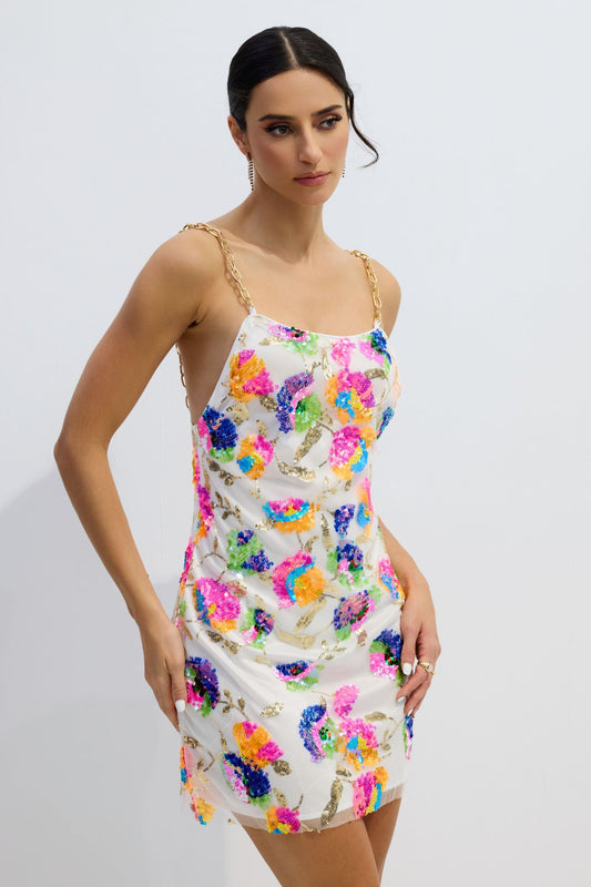 Xelly | Vestito Mini con Fiori Ricamati