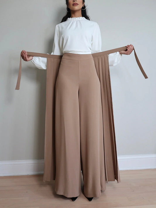 Timi | Pantaloni con sobrefalda plisata