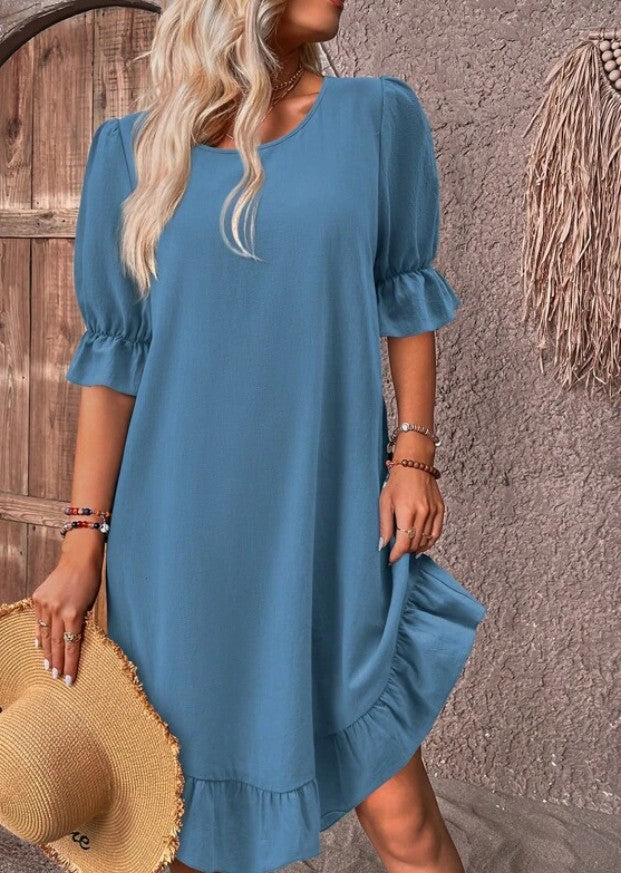 Itala | Vestito con Dettagli di Volant sul Bordo