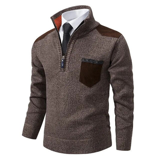 Carmine™ | Maglione Retro con Zip e Collo Alto