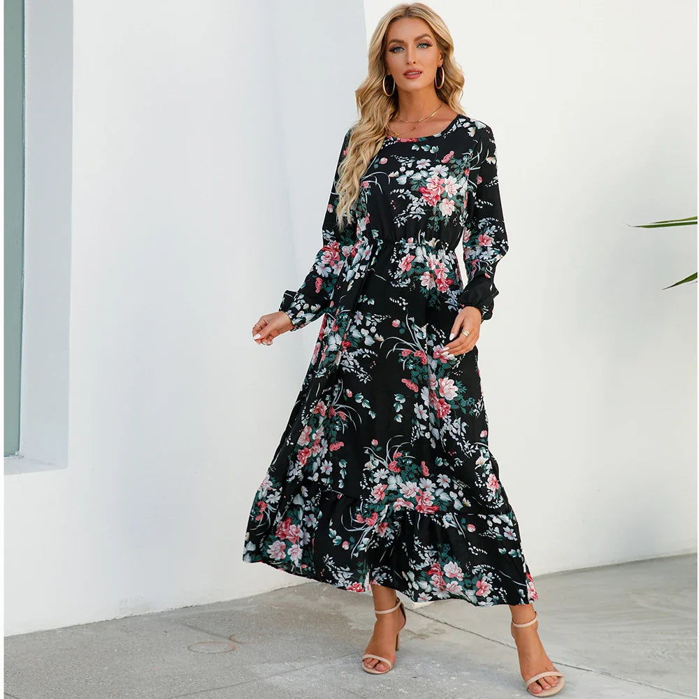 Chelsia | Vestito floreale con maniche lunghe