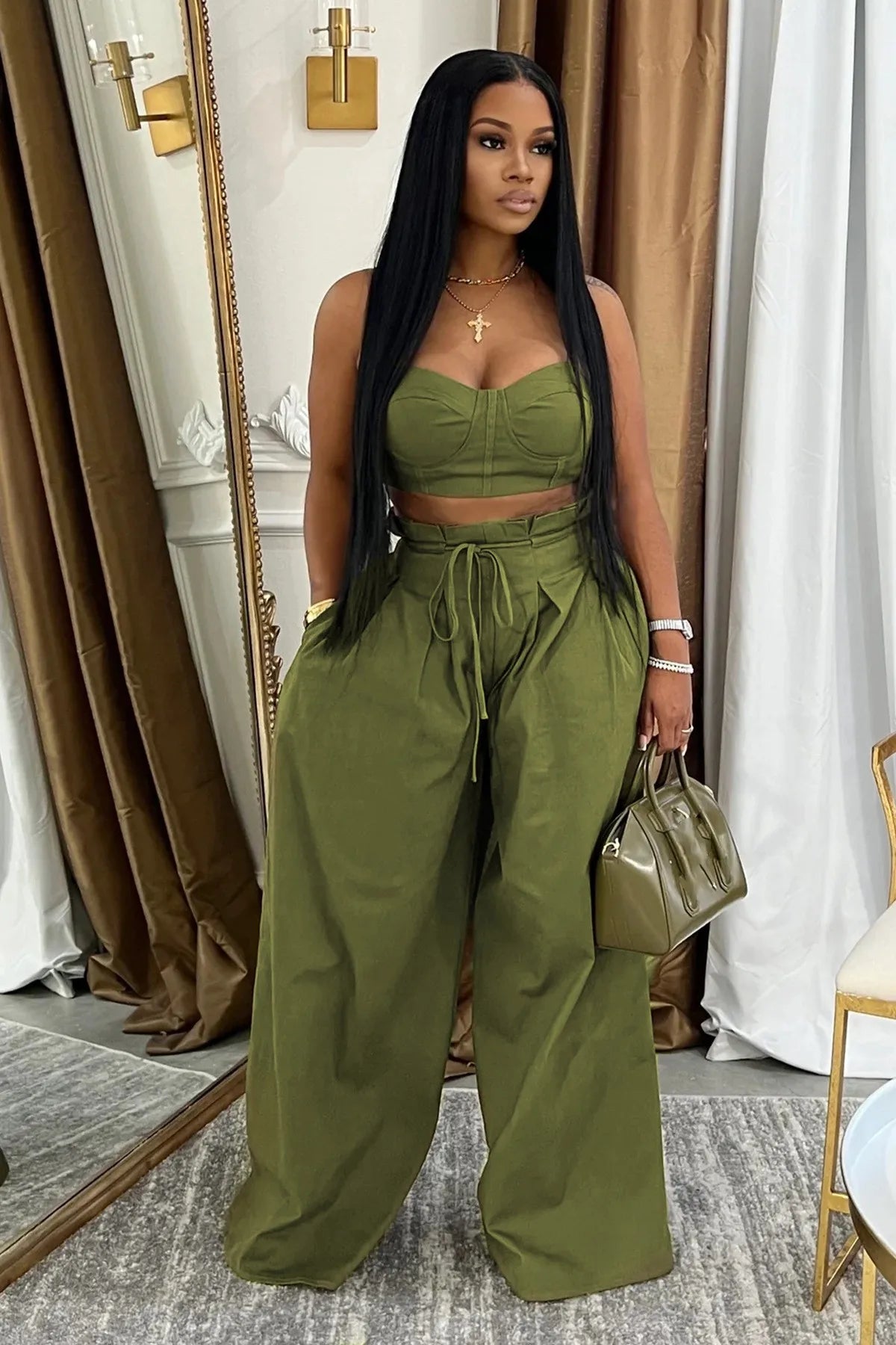 Giusta | Conjunto di Top e Pantalone Largo