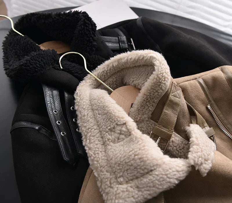 Kaitlyn™ | Giacca Corto in Pelle e Fleece
