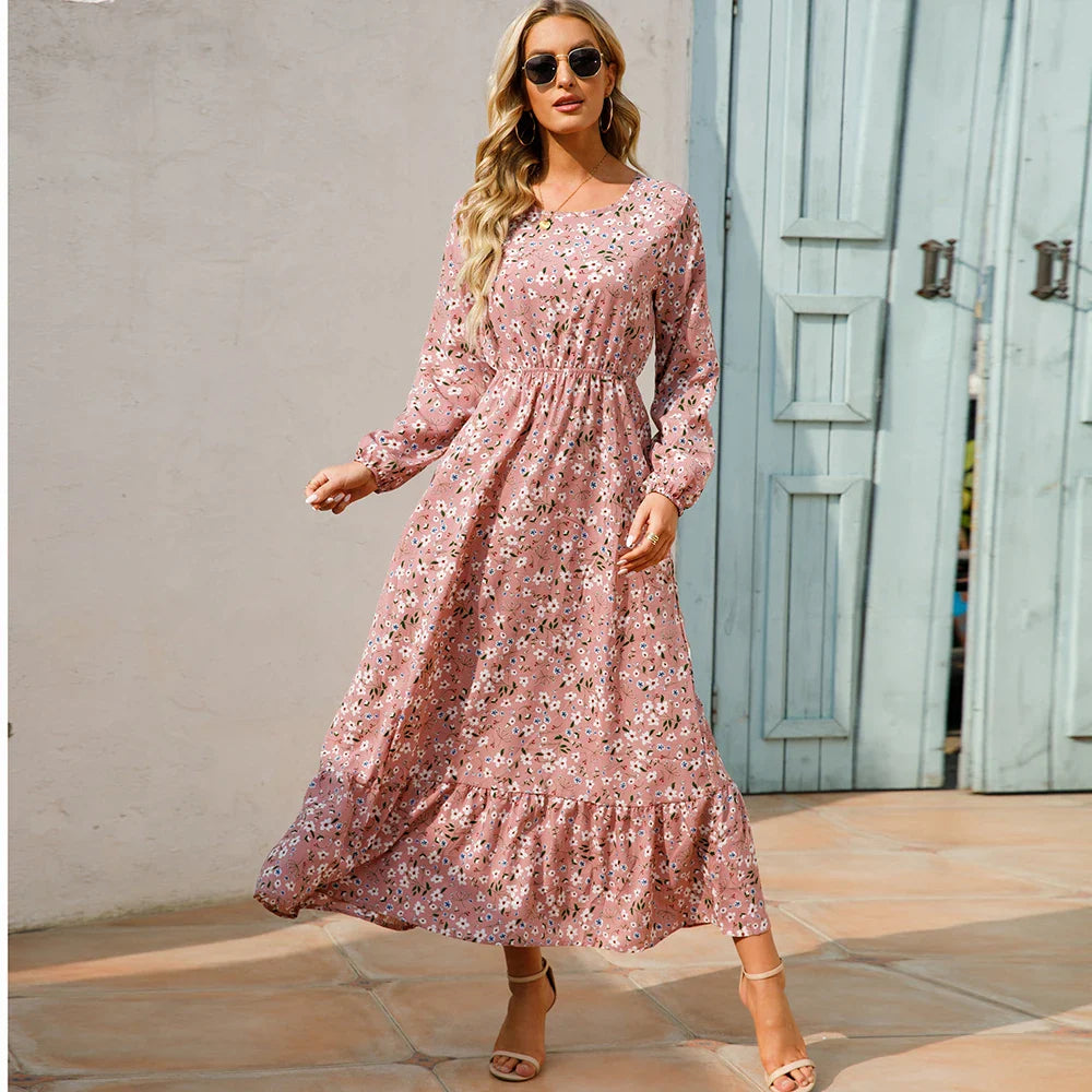 Chelsia | Vestito floreale con maniche lunghe