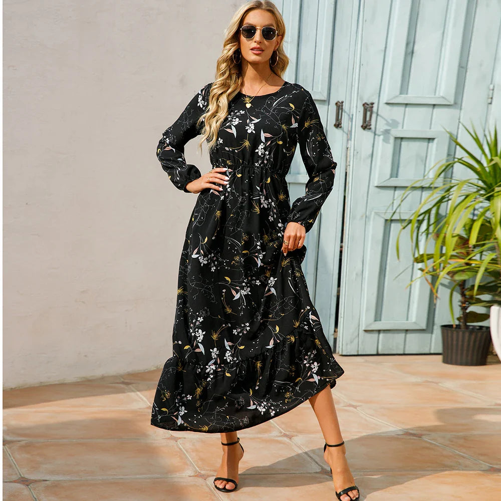 Chelsia | Vestito floreale con maniche lunghe