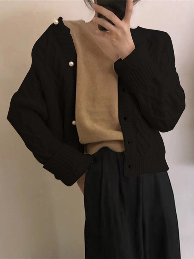 Alfonsina | Cardigan Vintage con Bottoni di Perle