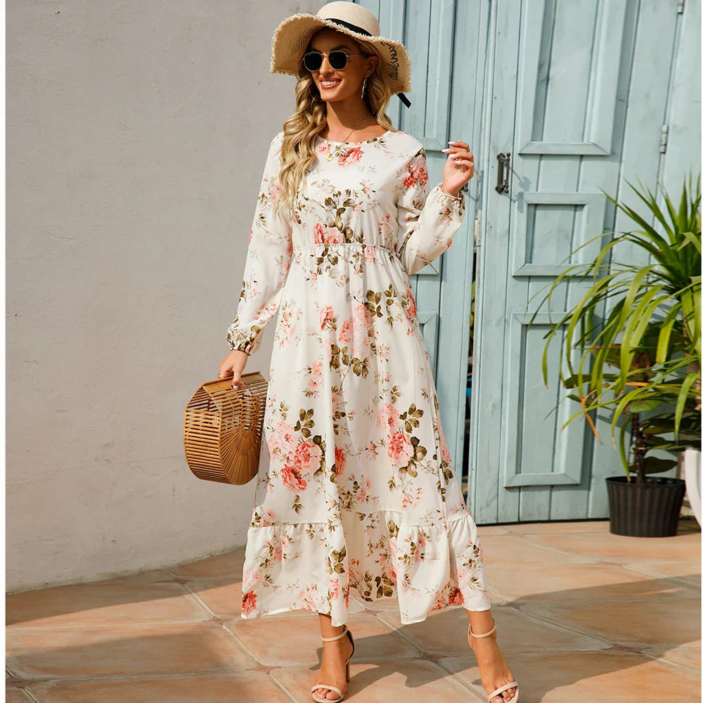 Chelsia | Vestito floreale con maniche lunghe