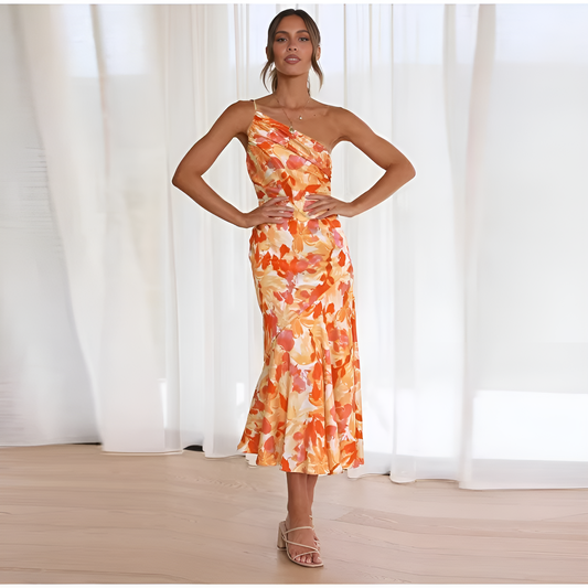 Ashley | Vestito Midi a Spalla Scoperta
