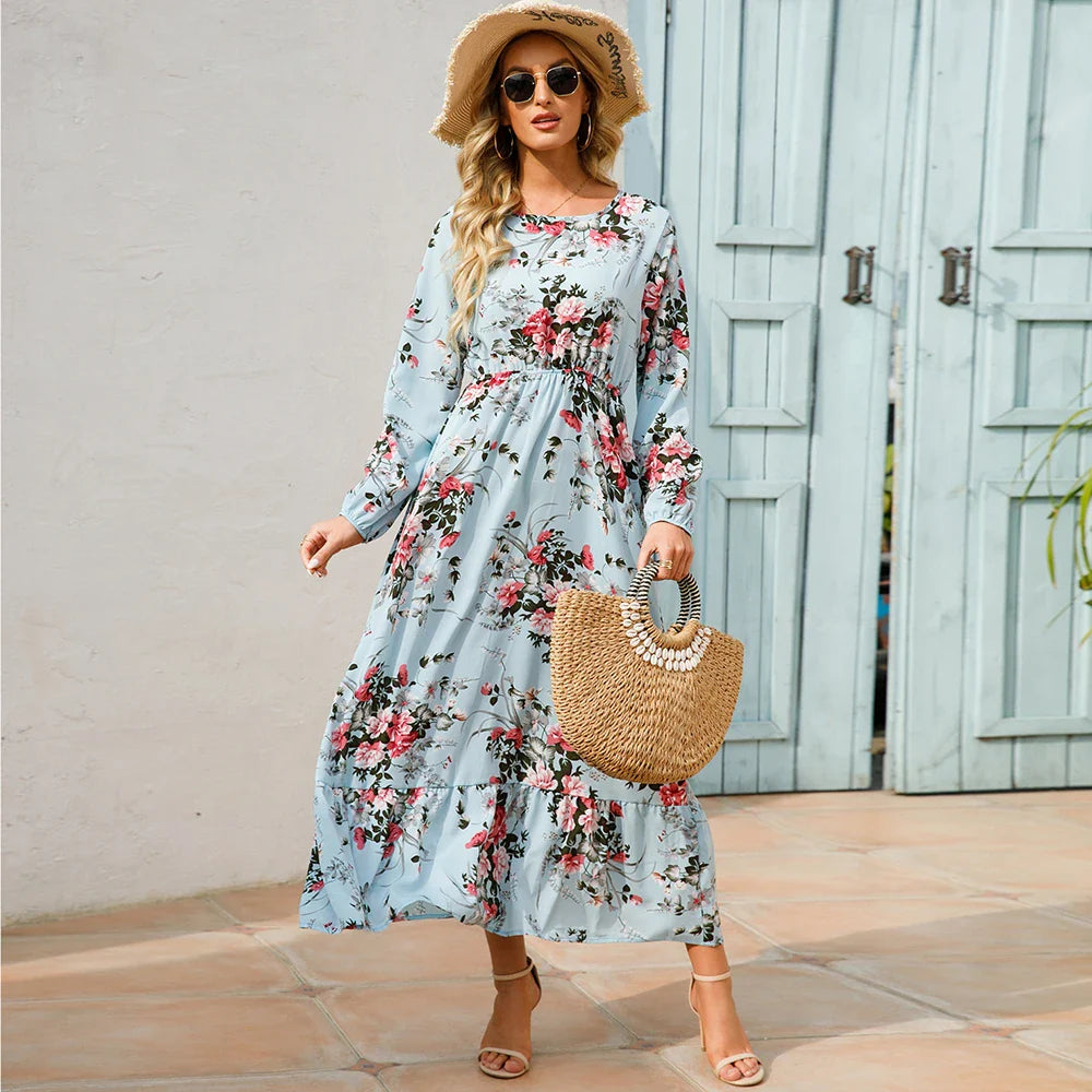 Chelsia | Vestito floreale con maniche lunghe