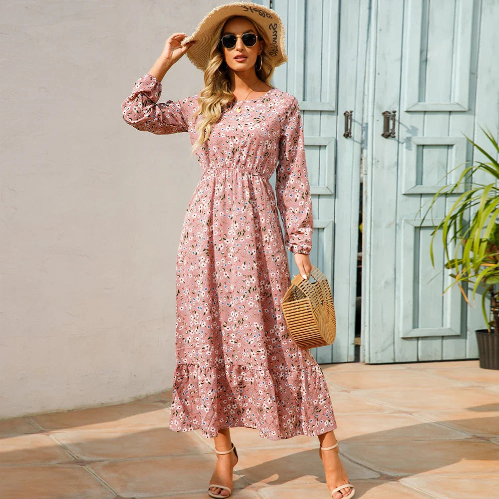 Chelsia | Vestito floreale con maniche lunghe