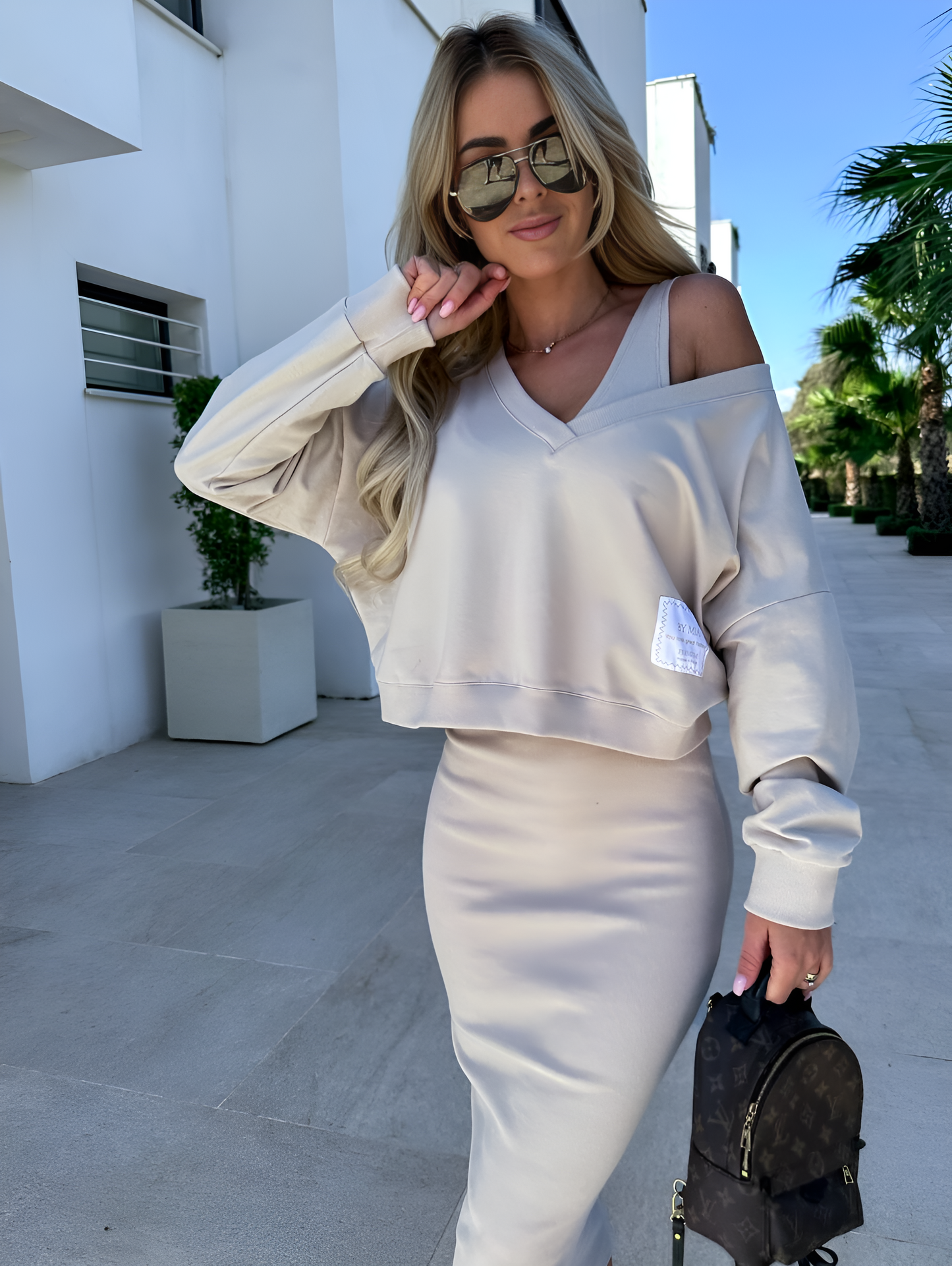 Milian | Conjunto di Vestito Midi con Jersey