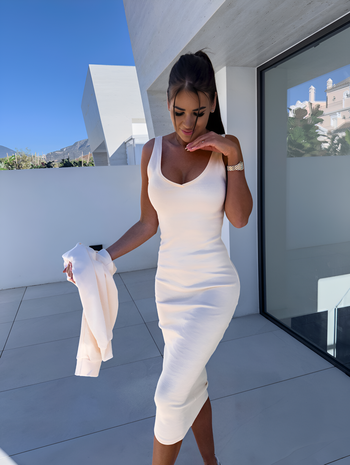 Milian | Conjunto di Vestito Midi con Jersey