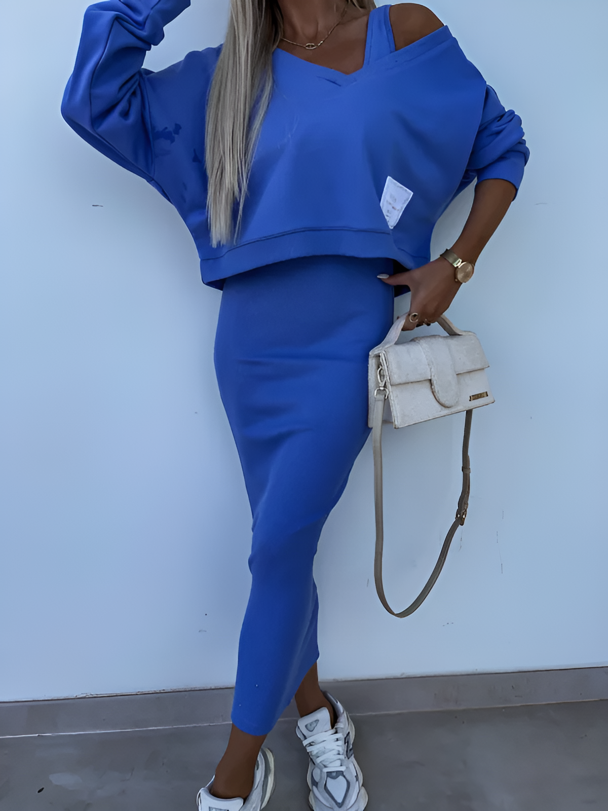 Milian | Conjunto di Vestito Midi con Jersey