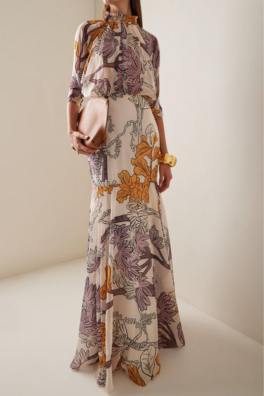 Walda | Abito con Stampa Floreale Botanica