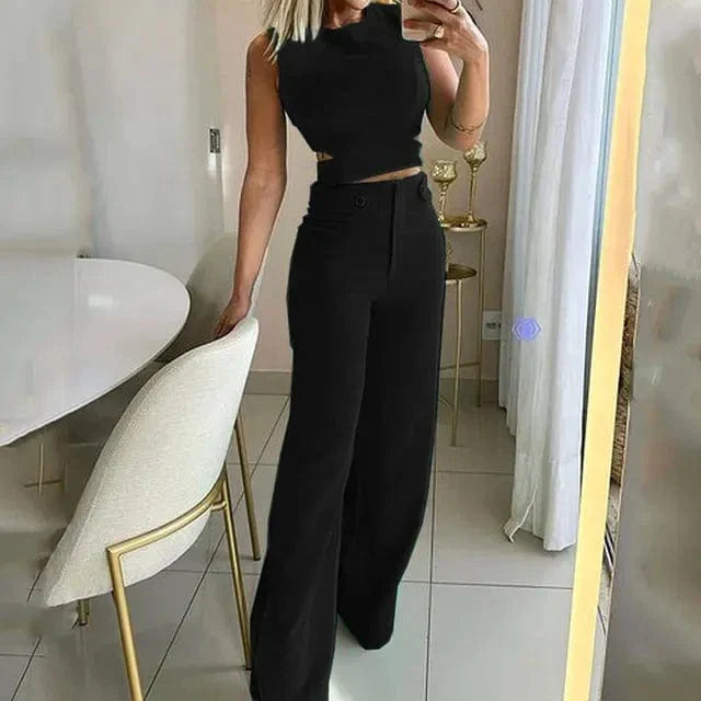 Chiara™ | Completo di pantaloni alti e top