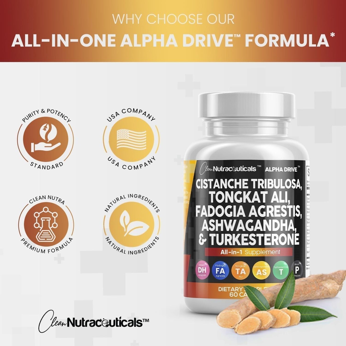 AlphaMen | Supporto Erboristico per Testosterone, Forza e Vitalità