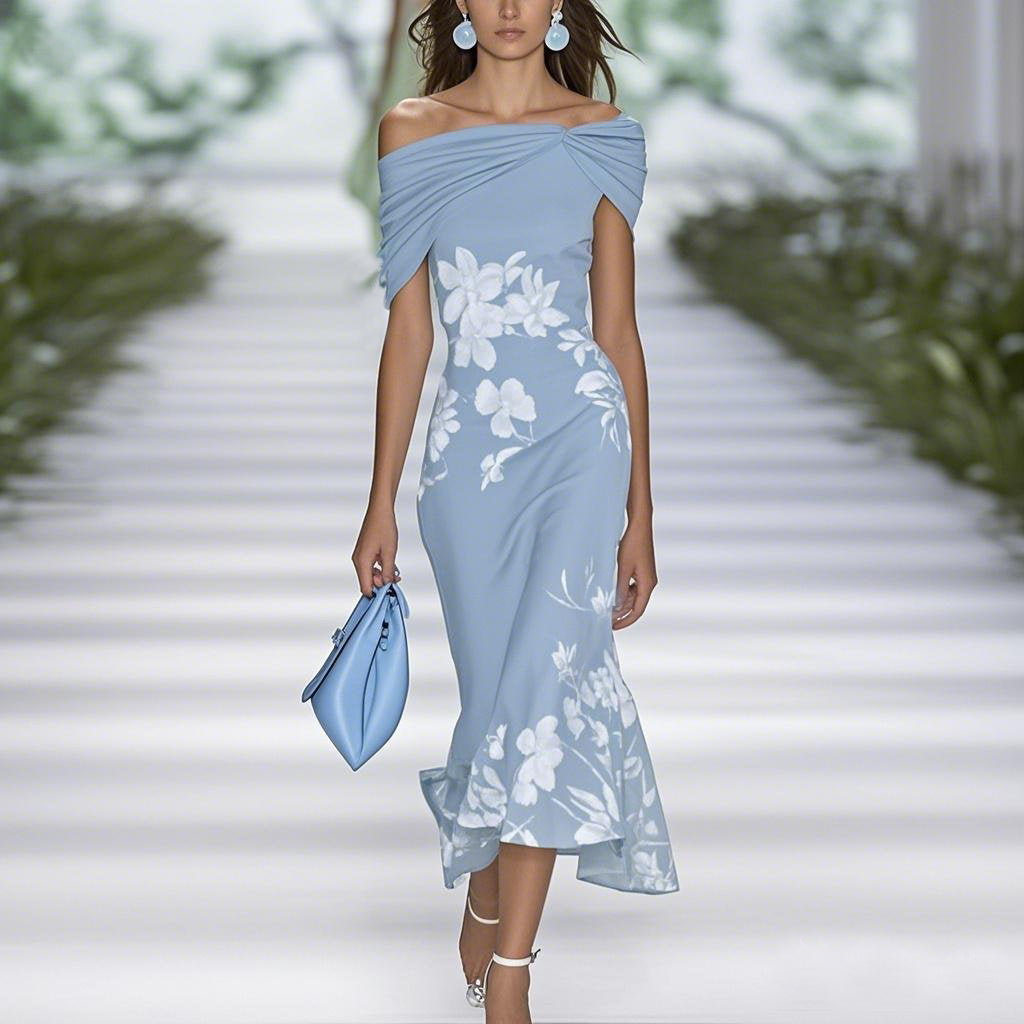 Azane | Vestito Midi con dettagli di fiori stampati