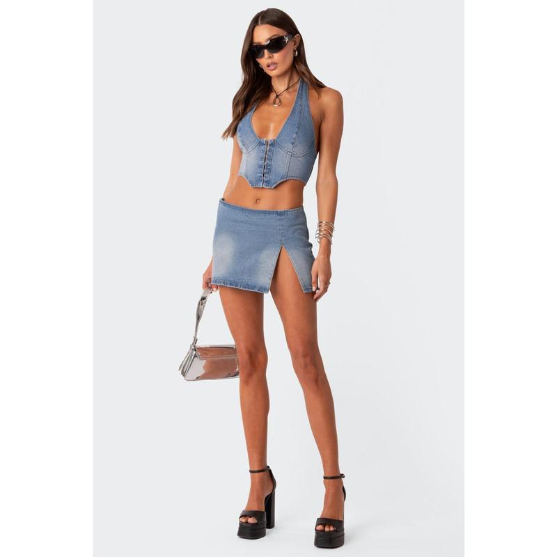 Rosita | Corsetto in Denim con Lacci