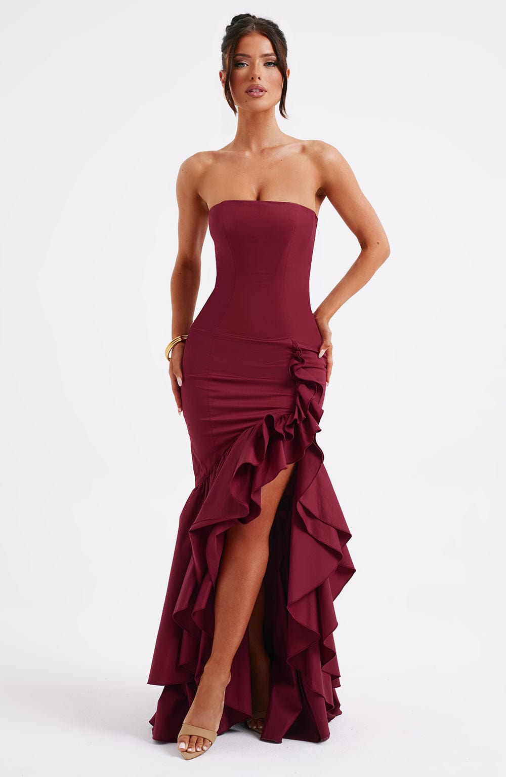 Marena | Elegante Vestito Lungo con Abertura Asimmetrica