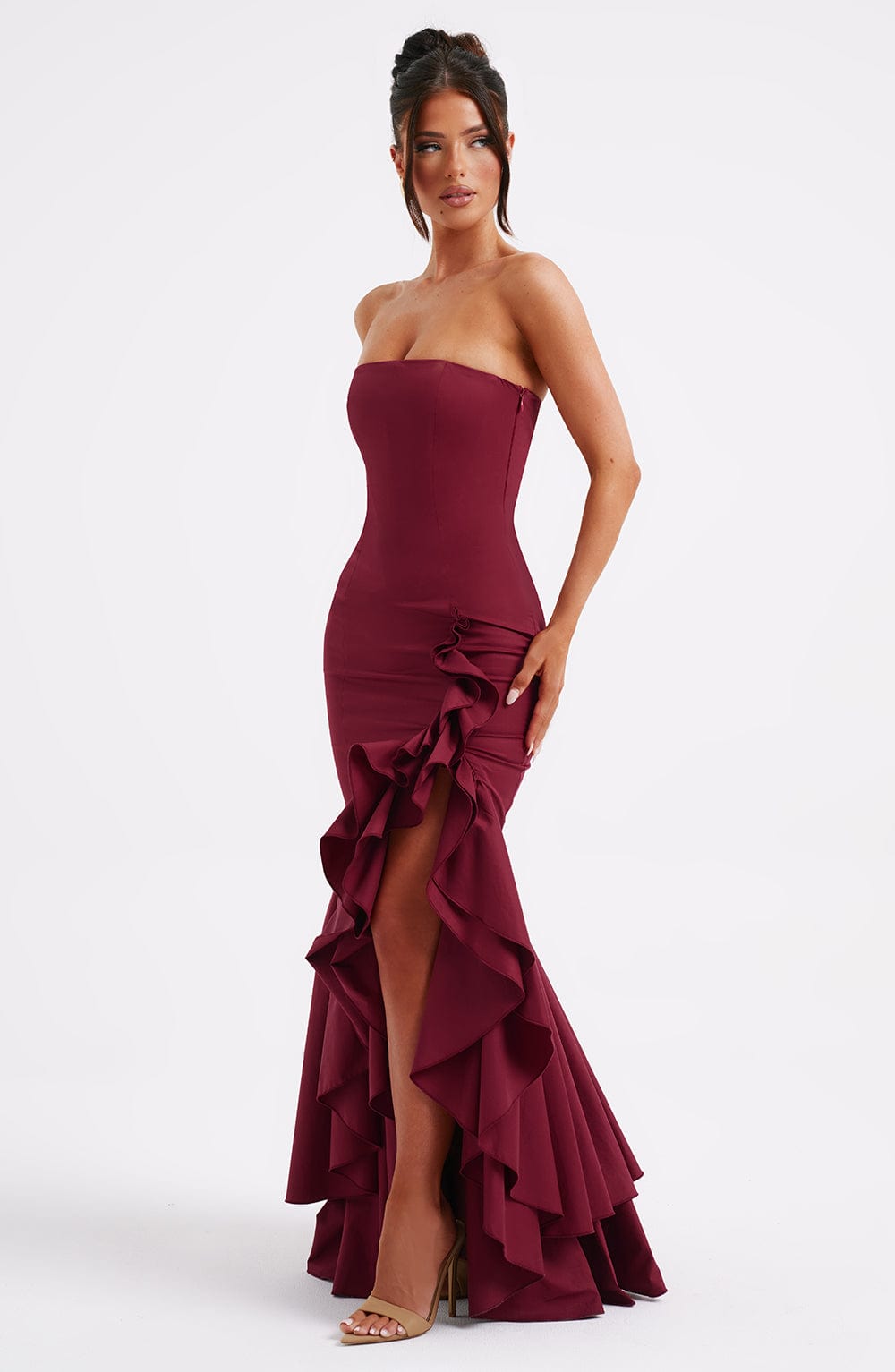 Marena | Elegante Vestito Lungo con Abertura Asimmetrica