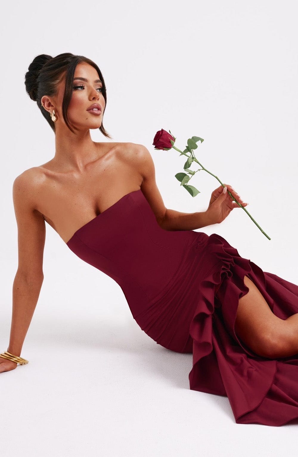 Marena | Elegante Vestito Lungo con Abertura Asimmetrica