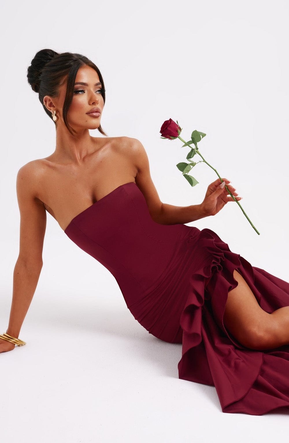 Marena | Elegante Vestito Lungo con Abertura Asimmetrica