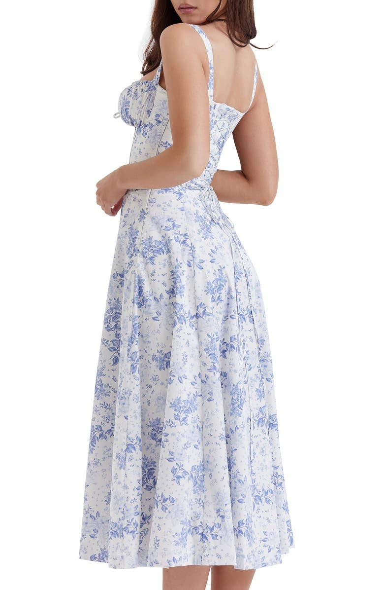 Fleur | Abito a Bustier Floreale con Vita Midriff
