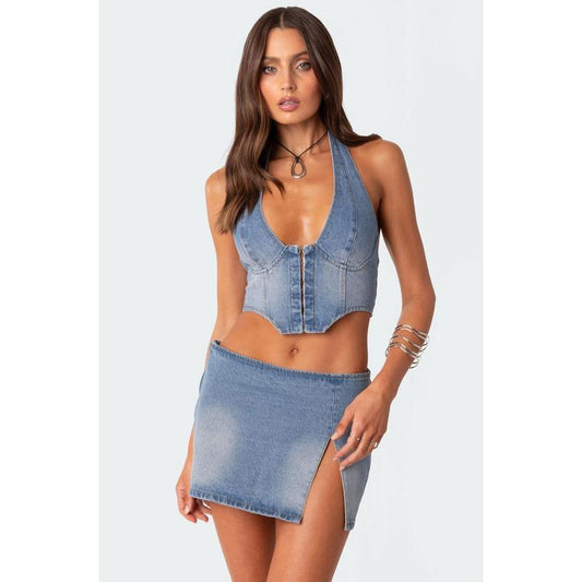 Rosita | Corsetto in Denim con Lacci