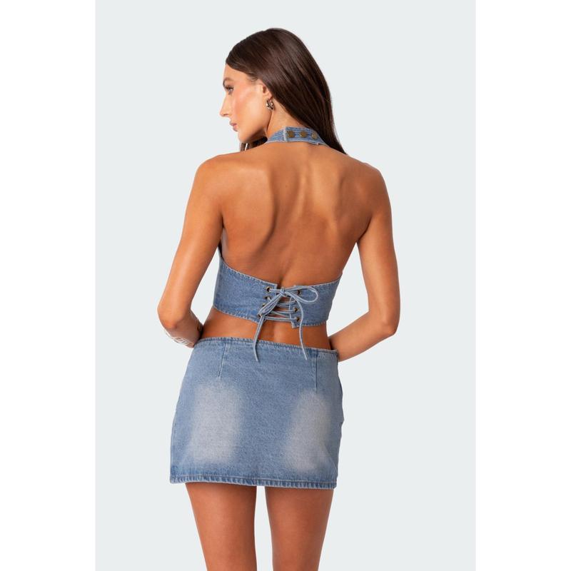 Rosita | Corsetto in Denim con Lacci