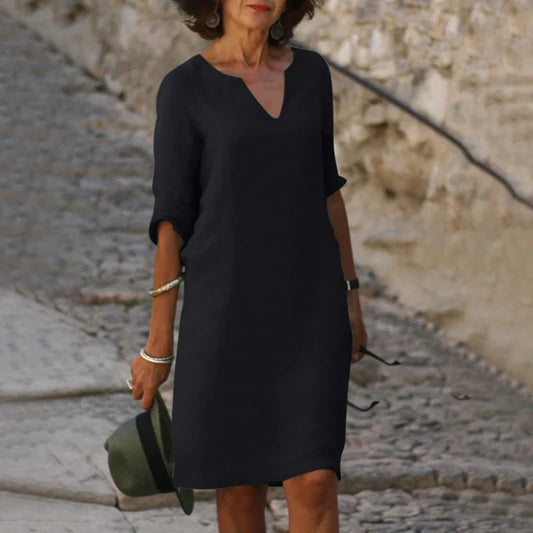 Elda | Comodo Vestito Con Collo A V