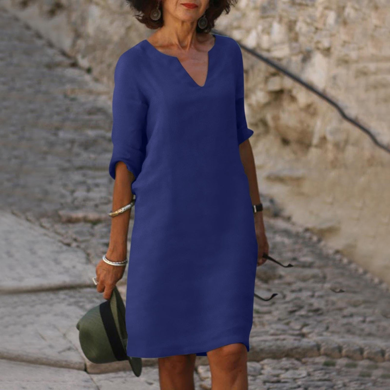 Elda | Comodo Vestito Con Collo A V