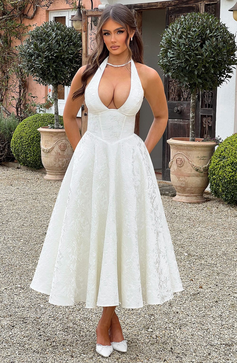 Effie | Vestito Midi con Scollo Halter e Spalline