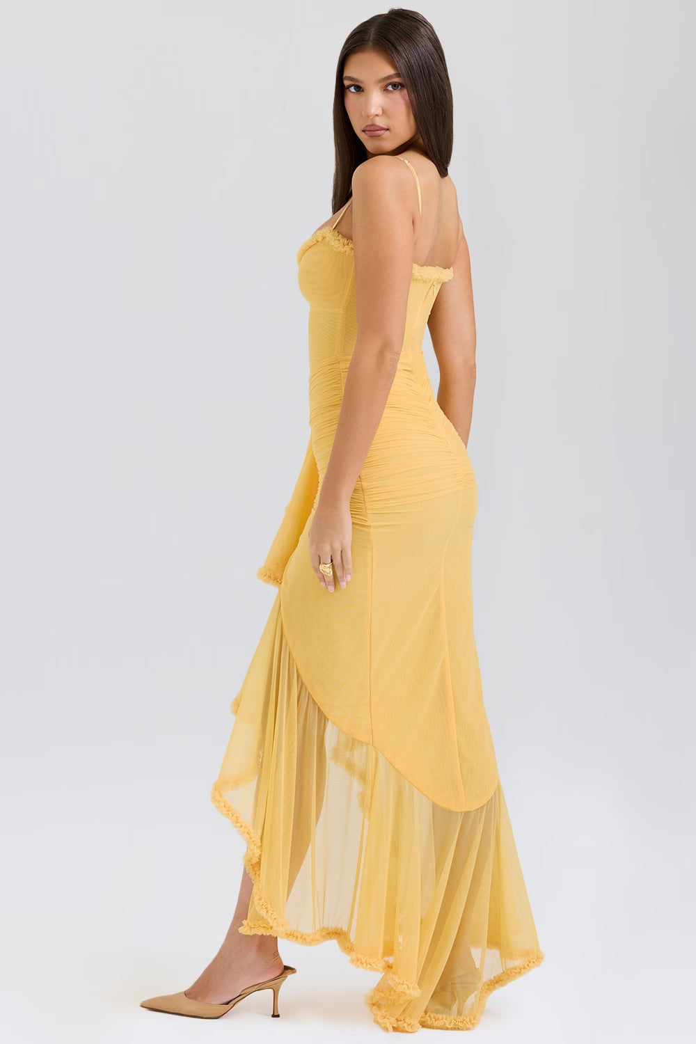 Kylie | Vestito Giallo con Volant