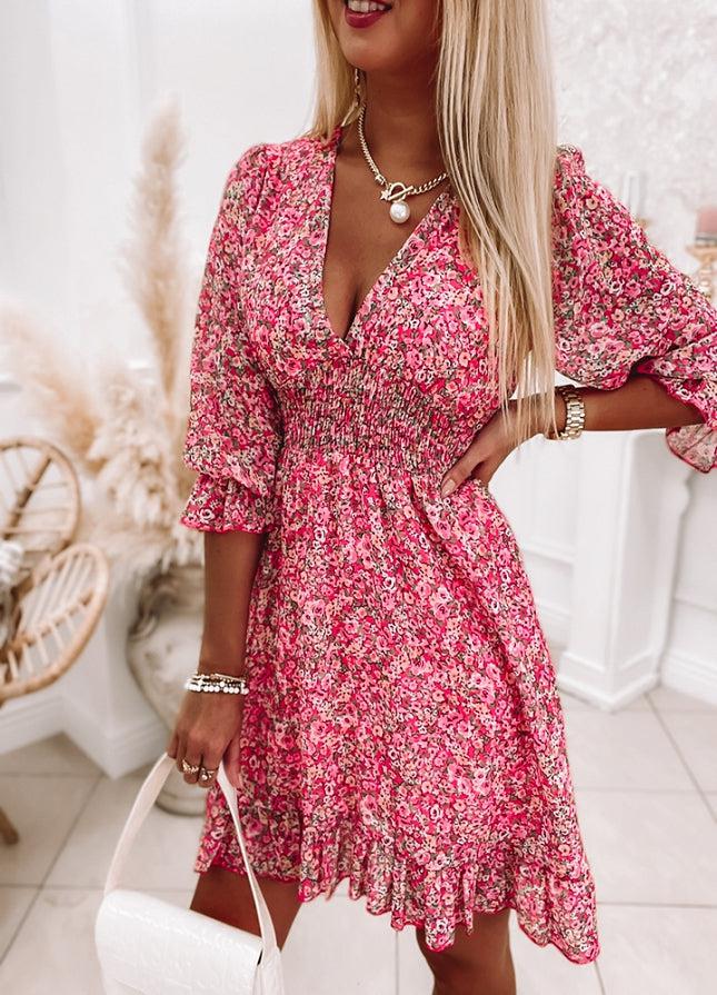 Paula™ | Abito con Maniche e Scollo a V