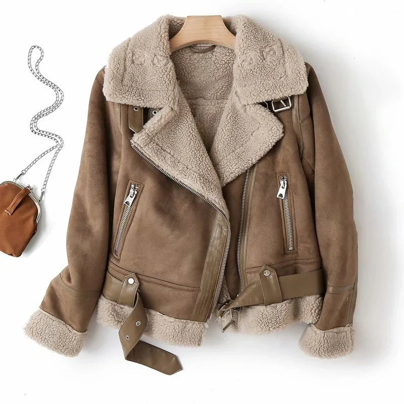 Kaitlyn™ | Giacca Corto in Pelle e Fleece