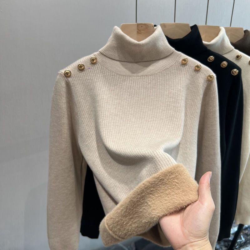 Corinna™ | Maglione a Collo Alto con Fodera in Pile di Lana