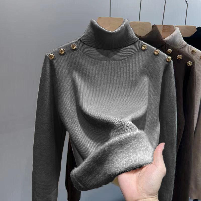 Corinna™ | Maglione a Collo Alto con Fodera in Pile di Lana