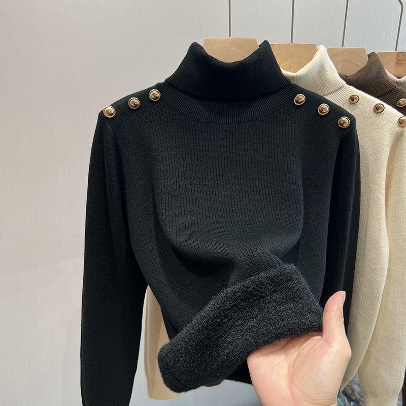 Corinna™ | Maglione a Collo Alto con Fodera in Pile di Lana
