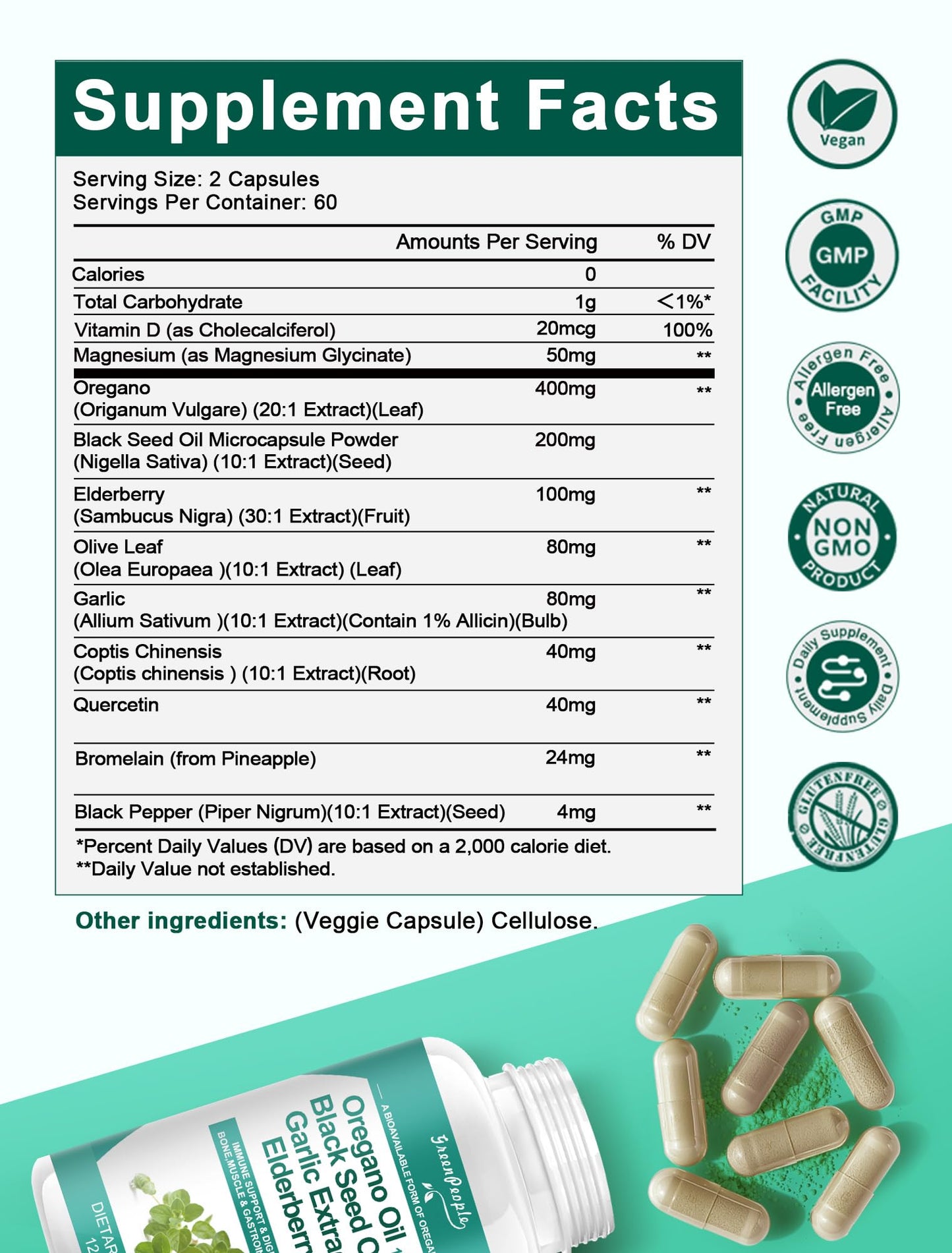 OregoVital | Olio di Origano Biologico Potenziatore del Sistema Immunitario e Digestivo