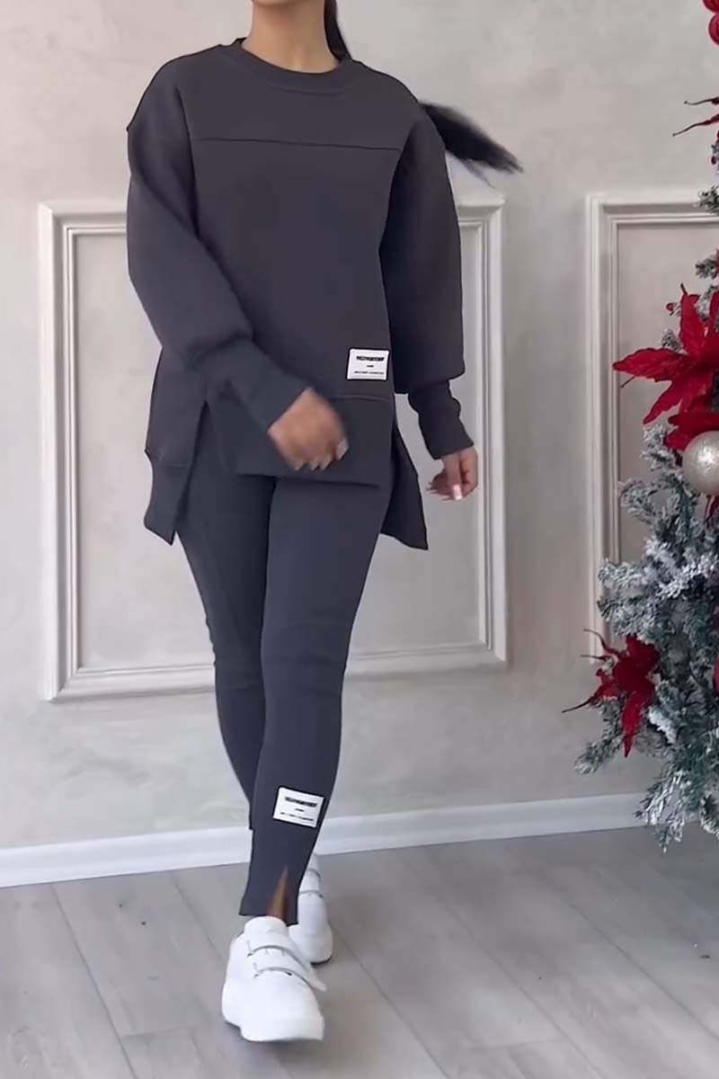 Jessica™ | Set Felpa e Leggings con Fessura sul Fondo