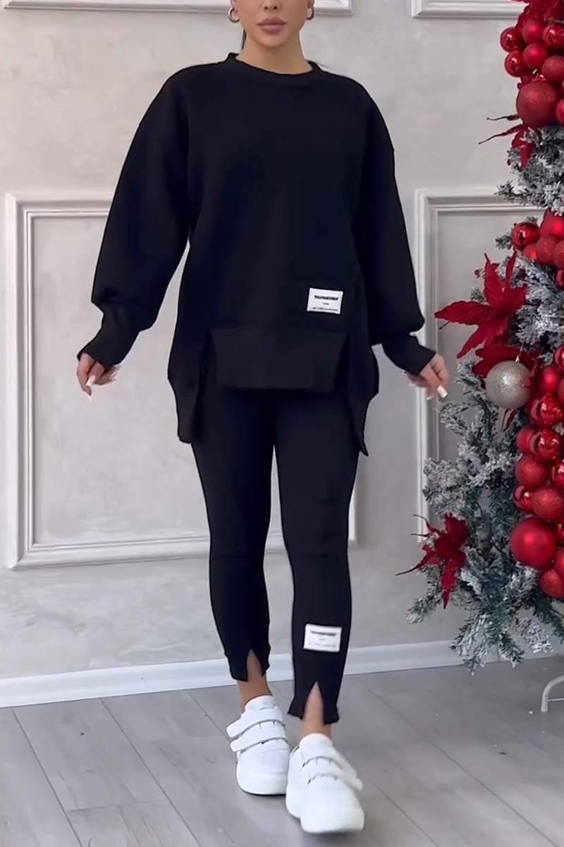 Jessica™ | Set Felpa e Leggings con Fessura sul Fondo