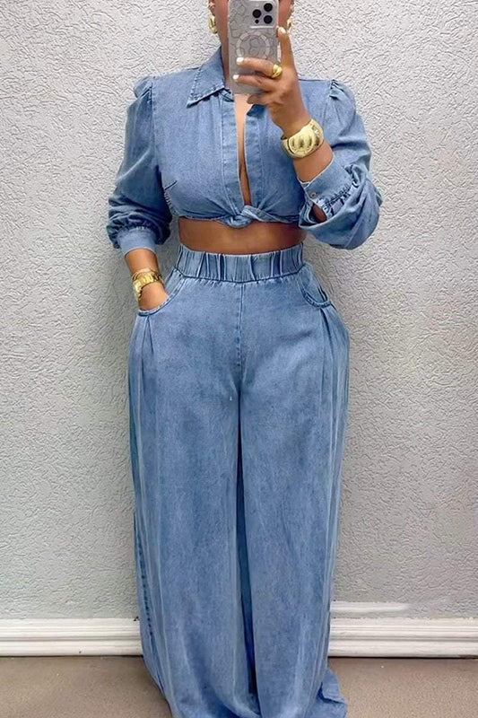 Fosette | Completo di jeans in stile sensuale