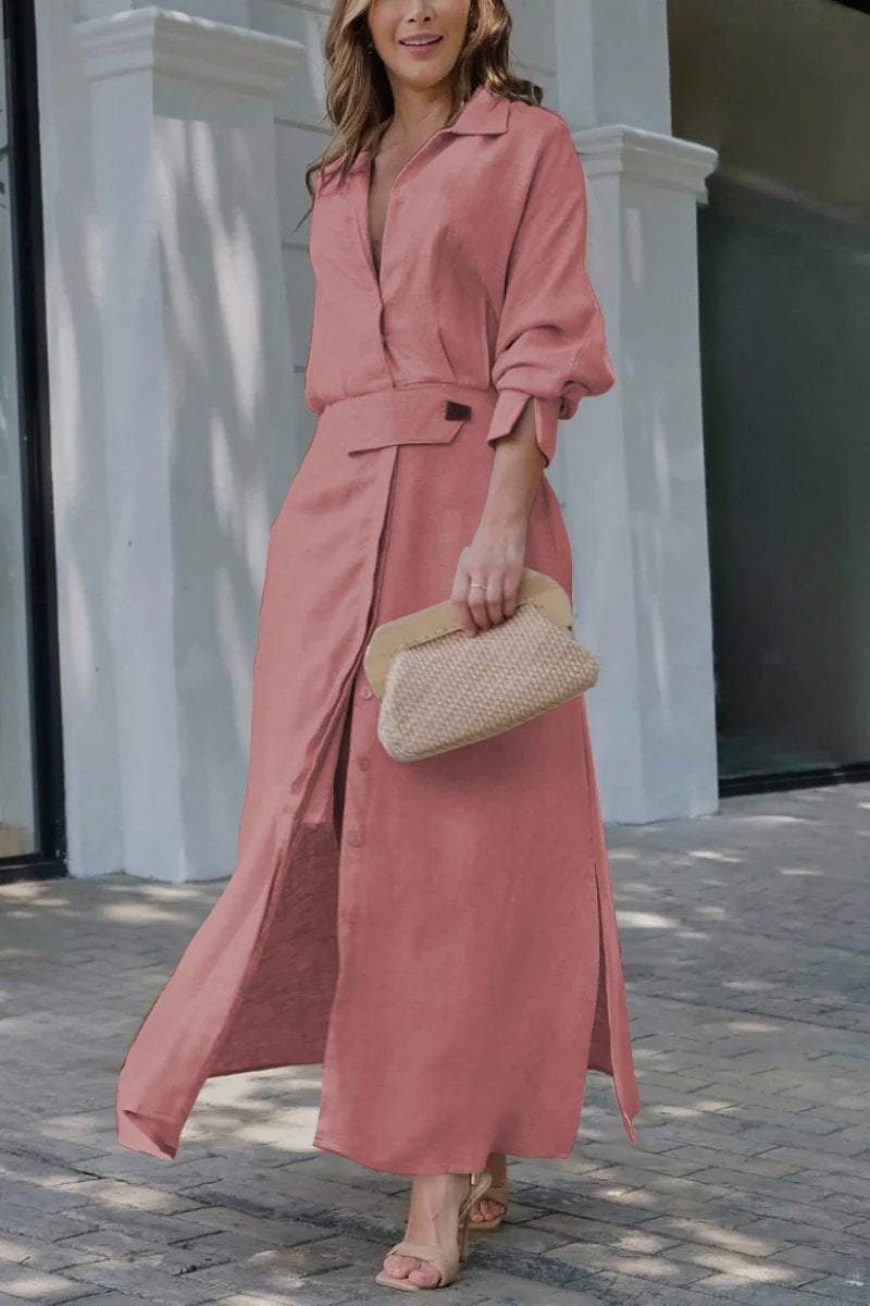Jeanette | Abito Lungo in Lino con Scollatura a V